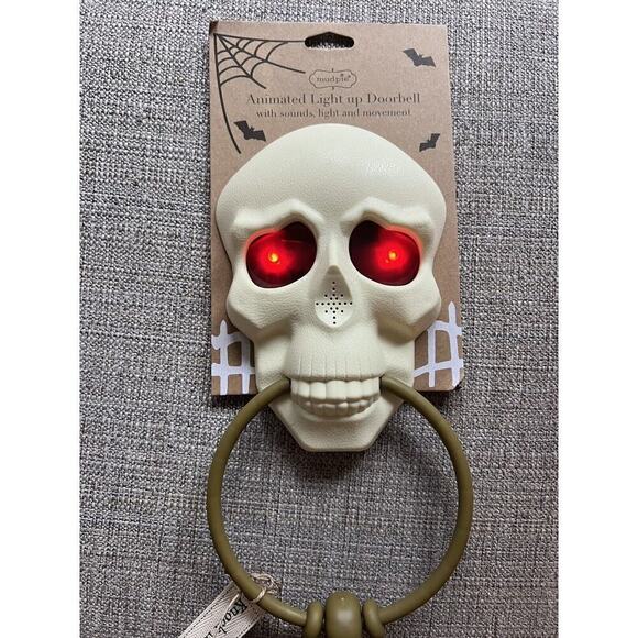 Mud Pie Animated Skull Light Up Doorbell Halloween Haunted House Decor Prop - Picture 3 of 5